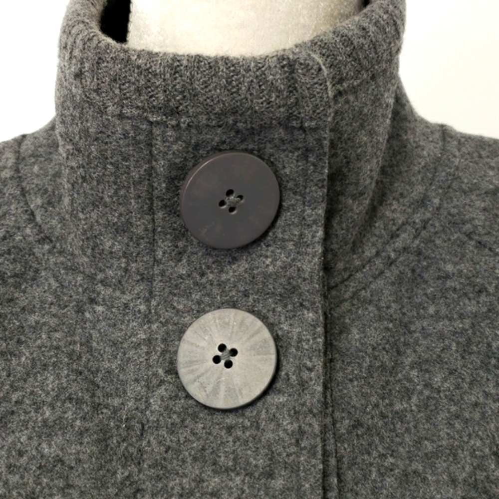 Jones New York Signature Wool/Nylon Grey Car Coat Jacket Lightweight Unlined EUC - Picture 2 of 16